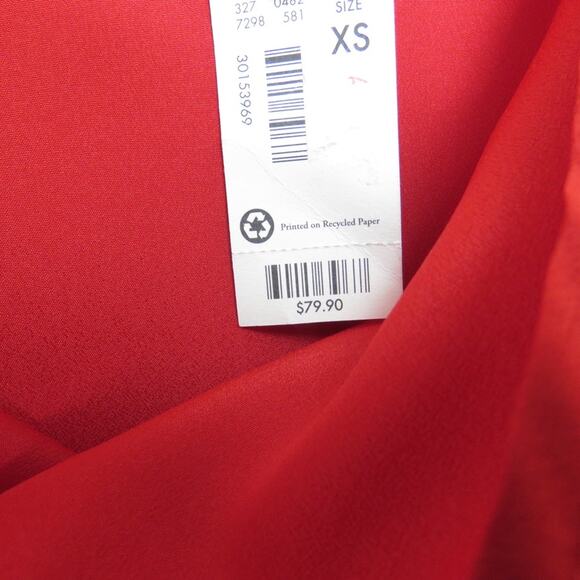 90s Vintage The Limited Outback Red Drape Neck Dress Long Sleeve XS - Picture 5 of 9